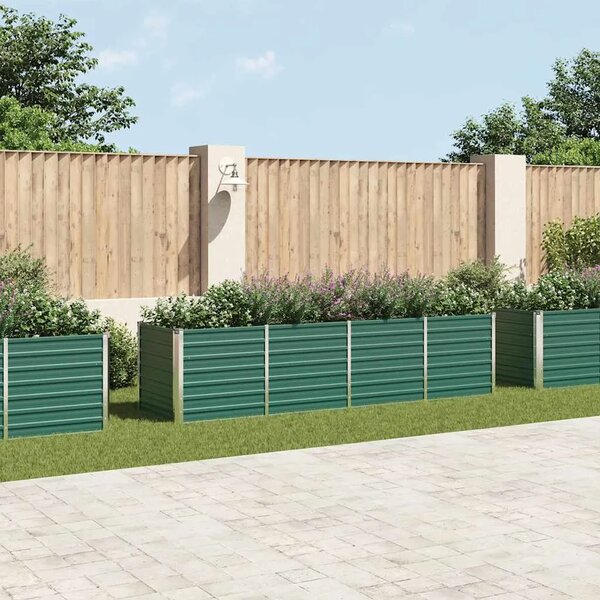 Vrtna sadilica od pocinčanog čelika 320 x 80 x 77 cm zelena - Zelena 320 x 80 x 77 cm 1 320 x 80 x 77 cm