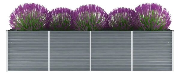 Vrtna sadilica od pocinčanog čelika 320 x 80 x 77 cm siva - Siva 320 x 80 x 77 cm 1 320 x 80 x 77 cm