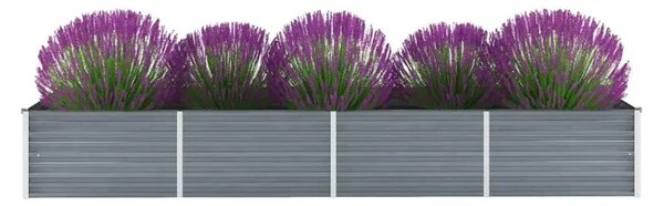 Vrtna sadilica od pocinčanog čelika 320 x 80 x 45 cm siva - Siva 320 x 80 x 45 cm 1 320 x 80 x 45 cm