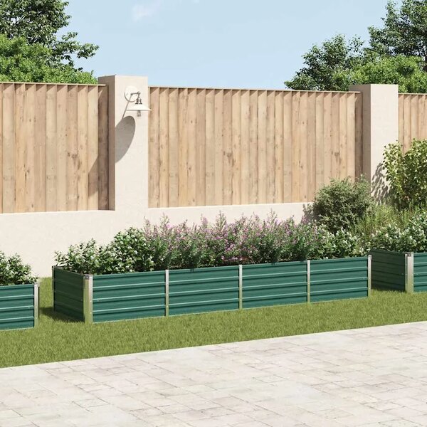 Vrtna sadilica od pocinčanog čelika 320 x 80 x 45 cm zelena - Zelena 320 x 80 x 45 cm 1 320 x 80 x 45 cm