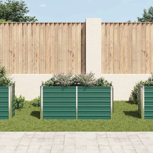 Vrtna sadilica od pocinčanog čelika 160 x 40 x 77 cm zelena - Zelena 160 x 40 x 77 cm 1 160 x 40 x 77 cm