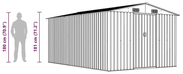 Vrtna kućica - Vrtno spremište 257 x 392 x 181 cm metalno antracit - Antracit 257 x 392 x 181 cm 1 Antracit