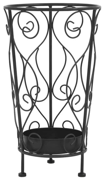 Stalak za kišobrane vintage stil od metala 26 x 46 cm crni