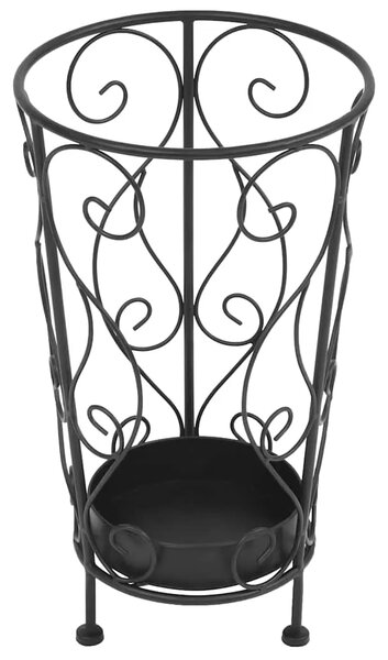 Stalak za kišobrane vintage stil od metala 26 x 46 cm crni