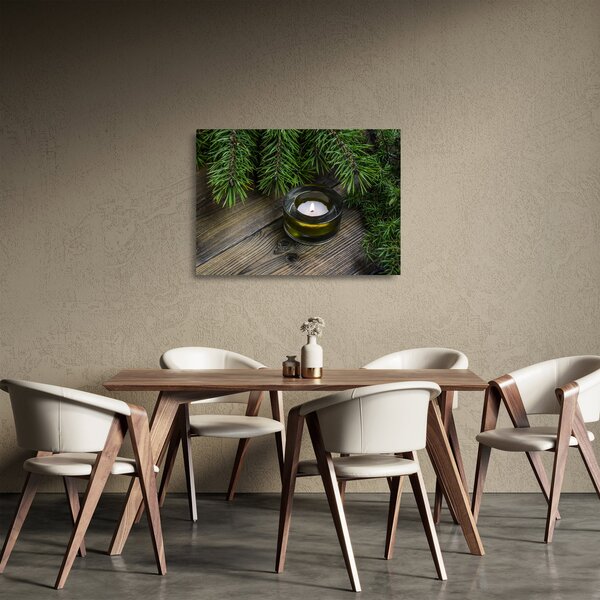 Staklena slika - božićna svijeća (70x50 cm)