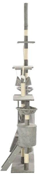 Penjalica za mačke - Kuća za mačke - Grebalica sa stupovima za grebanje od sisala 230 - 250 cm siva - Siva Siva