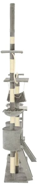 Penjalica za mačke - Kuća za mačke - Grebalica sa stupovima za grebanje od sisala 230 - 250 cm siva - Siva Siva