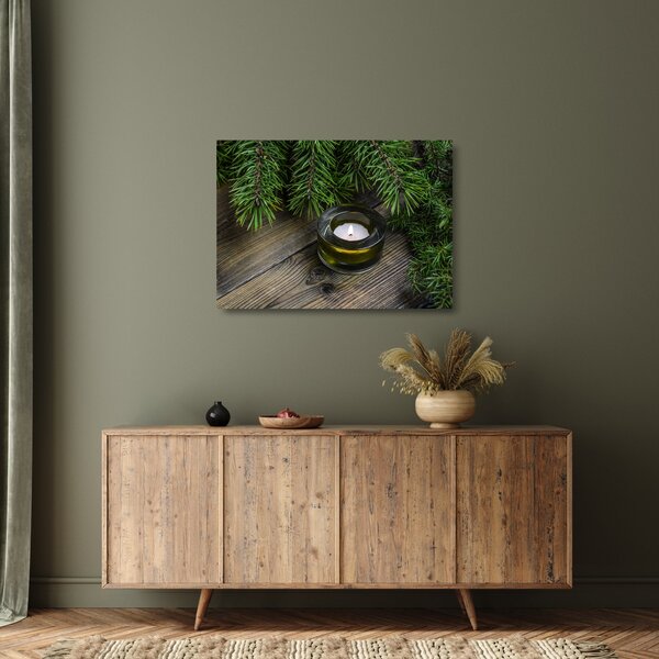 Staklena slika - božićna svijeća (70x50 cm)