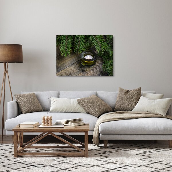 Staklena slika - božićna svijeća (70x50 cm)