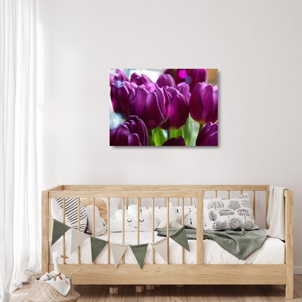 Staklena slika tulipana (70x50 cm)