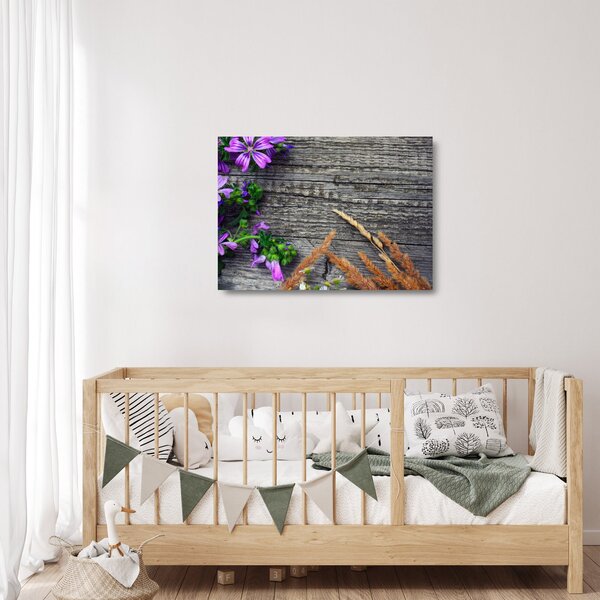 Staklena slika - livadsko cvijeće (70x50 cm)