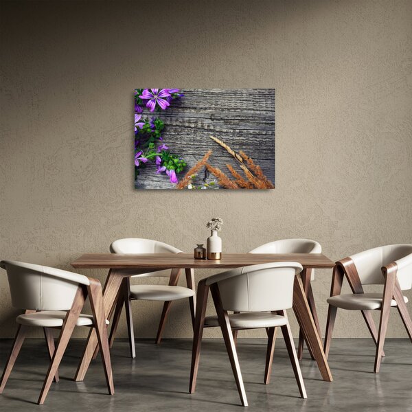 Staklena slika - livadsko cvijeće (70x50 cm)