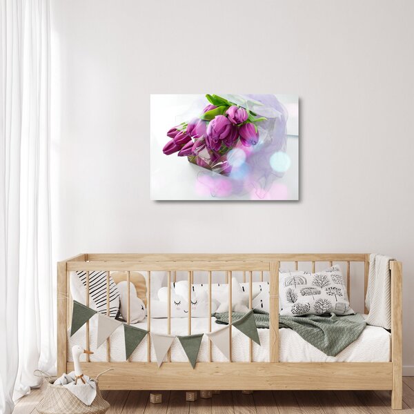 Staklena slika - buket tulipana (70x50 cm)