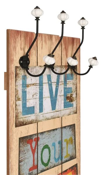Zidna vješalica za kapute sa 6 kuka LIVE LIFE 120 x 40 cm - Live Life 1 Live Life