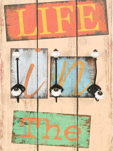 Zidna vješalica za kapute sa 6 kuka LIVE LIFE 120 x 40 cm - Live Life 1 Live Life