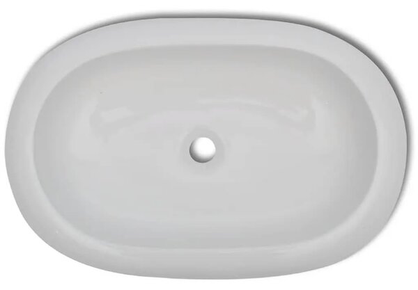 Lavabo - Umivaonik s miješalicom keramički ovalni bijeli - 630 x 420 x 120 mm 630 x 420 x 120 mm