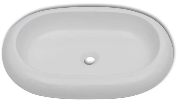 Lavabo - Umivaonik s miješalicom keramički ovalni bijeli - 630 x 420 x 120 mm 630 x 420 x 120 mm