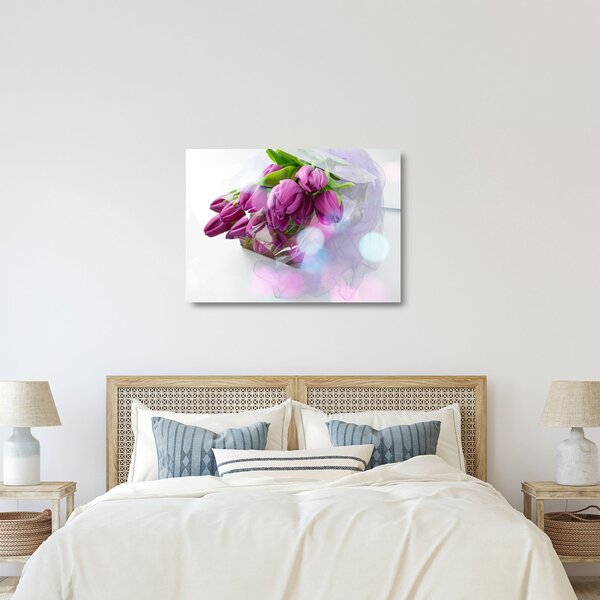 Staklena slika - buket tulipana (70x50 cm)