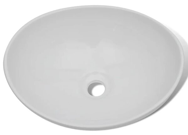 Lavabo - Umivaonik s miješalicom keramički ovalni bijeli - 400 x 330 x 135 mm 400 x 330 x 135 mm