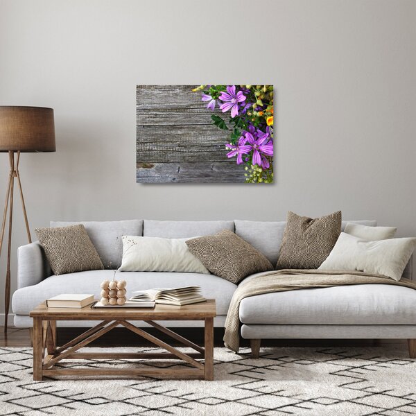 Staklena slika - livadsko cvijeće (70x50 cm)