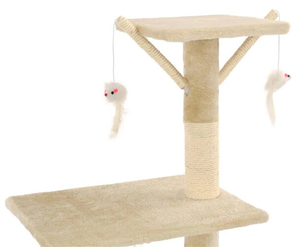 Penjalica za mačke - Kuća za mačke - Grebalica sa stupovima za grebanje od sisala 138 cm bež - Bež Bež