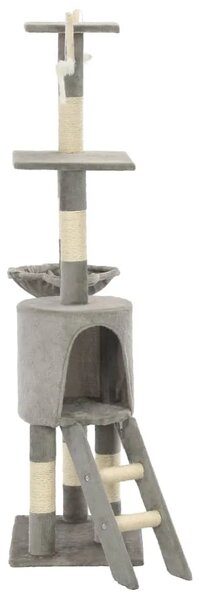 Penjalica za mačke - Kuća za mačke - Grebalica sa stupovima za grebanje od sisala 138 cm siva - Siva Siva