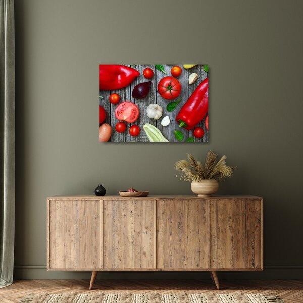 Staklena slika povrća (70x50 cm)
