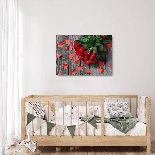 Staklena slika - buket ruža (70x50 cm)