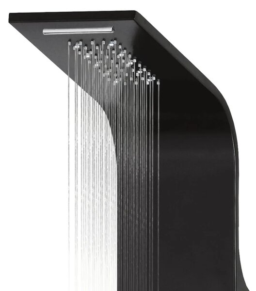 Tuš panel aluminijski 20 x 44 x 130 cm crni - Crna Crna