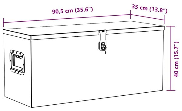 Aluminijska kutija 90 5 x 35 x 40 cm srebrna - Srebrno 90.5 x 35 x 40 cm 1 1