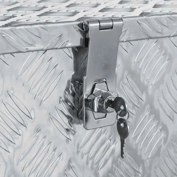Aluminijska kutija 90 5 x 35 x 40 cm srebrna - Srebrno 90.5 x 35 x 40 cm 1 1
