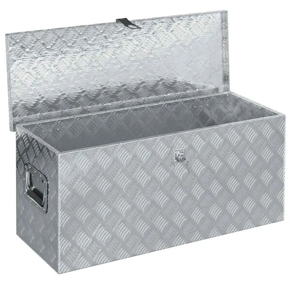 Aluminijska kutija 90 5 x 35 x 40 cm srebrna - Srebrno 90.5 x 35 x 40 cm 1 1