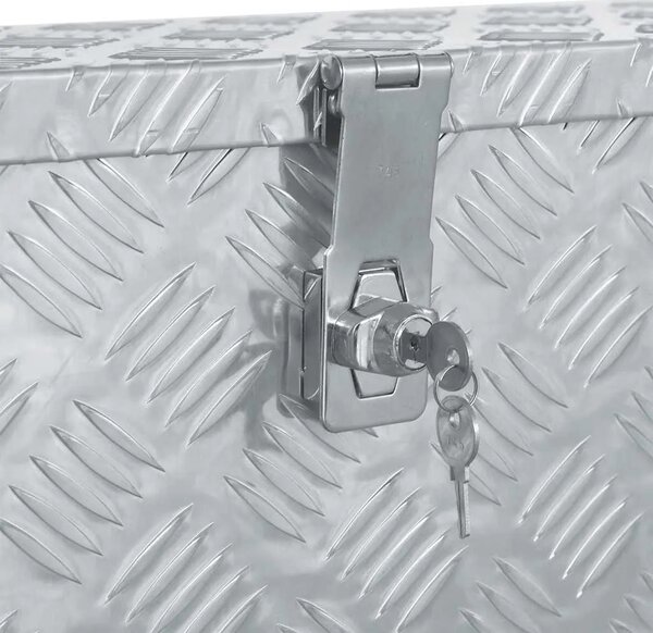 Aluminijska kutija 76 5 x 26 5 x 33 cm srebrna - Srebrno 76.5 x 26.5 x 33 cm 1 1