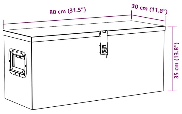 Aluminijska kutija 80 x 30 x 35 cm srebrna - Srebrno 80 x 30 x 35 cm 1 1
