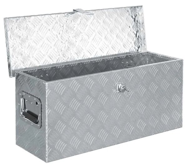 Aluminijska kutija 76 5 x 26 5 x 33 cm srebrna - Srebrno 76.5 x 26.5 x 33 cm 1 1