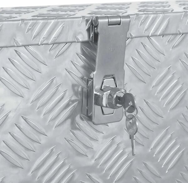 Aluminijska kutija 80 5 x 22 x 22 cm srebrna - Srebrno 80.5 x 22 x 22 cm 1 1