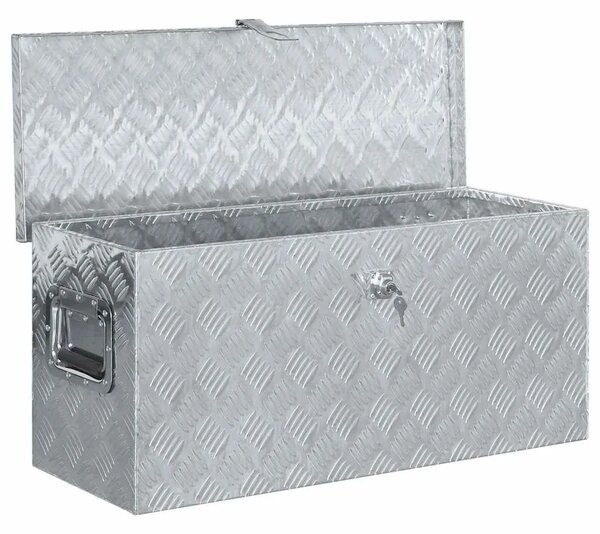 Aluminijska kutija 80 x 30 x 35 cm srebrna - Srebrno 80 x 30 x 35 cm 1 1