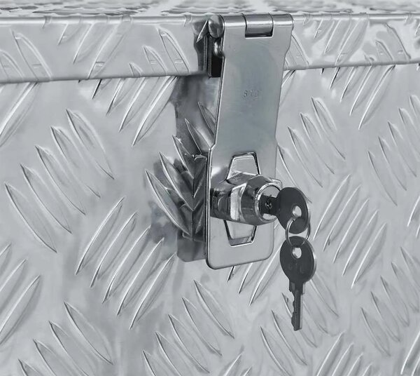 Aluminijska kutija 80 x 30 x 35 cm srebrna - Srebrno 80 x 30 x 35 cm 1 1