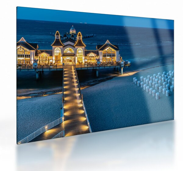 Staklena slika - hotel na plaži (70x50 cm)