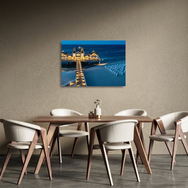 Staklena slika - hotel na plaži (70x50 cm)
