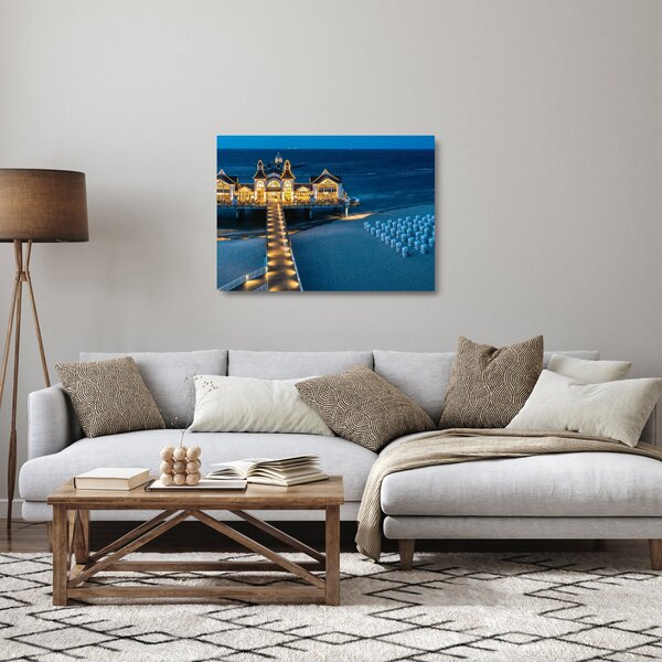 Staklena slika - hotel na plaži (70x50 cm)