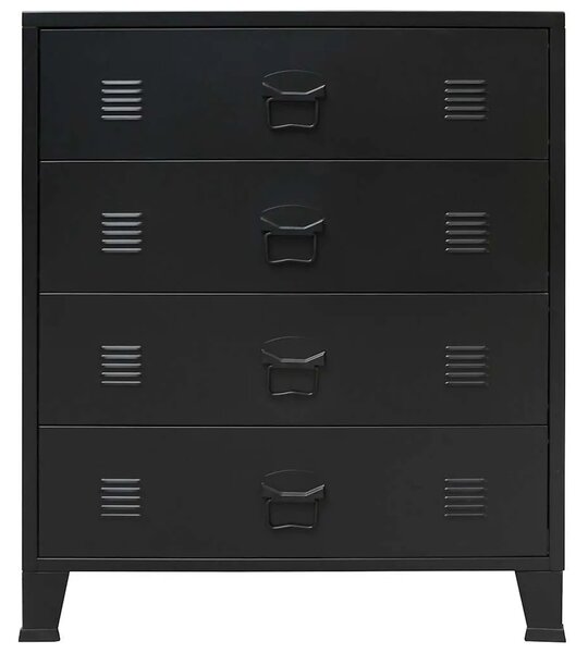 Ladičar od metala u industrijskom stilu 78 x 40 x 93 cm crni - Crna 1 Crna