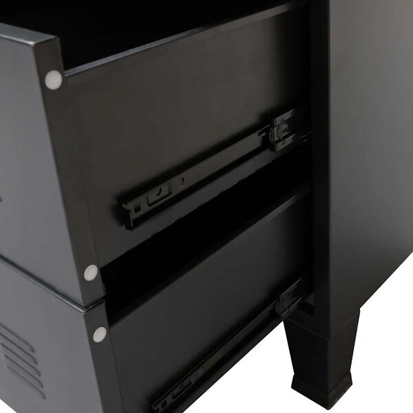 Ladičar od metala u industrijskom stilu 78 x 40 x 93 cm crni - Crna 1 Crna