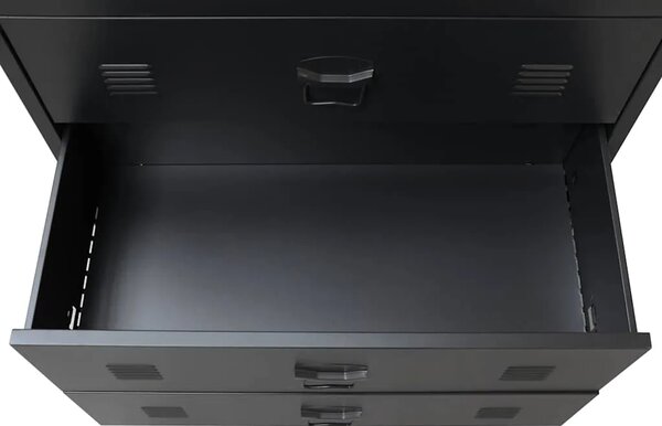 Ladičar od metala u industrijskom stilu 78 x 40 x 93 cm crni - Crna 1 Crna