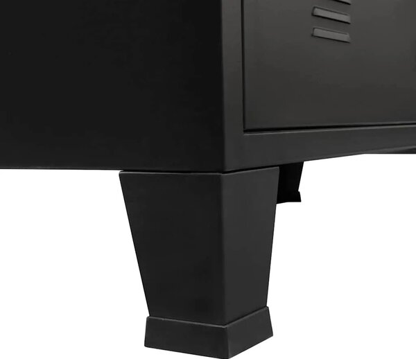 Ladičar od metala u industrijskom stilu 78 x 40 x 93 cm crni - Crna 1 Crna