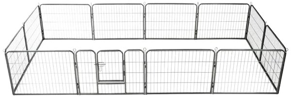 Ograda za pse s 12 ploča od čelika 80 x 60 cm crna - 60 x 80 cm 1 12 panela 60 x 80 cm