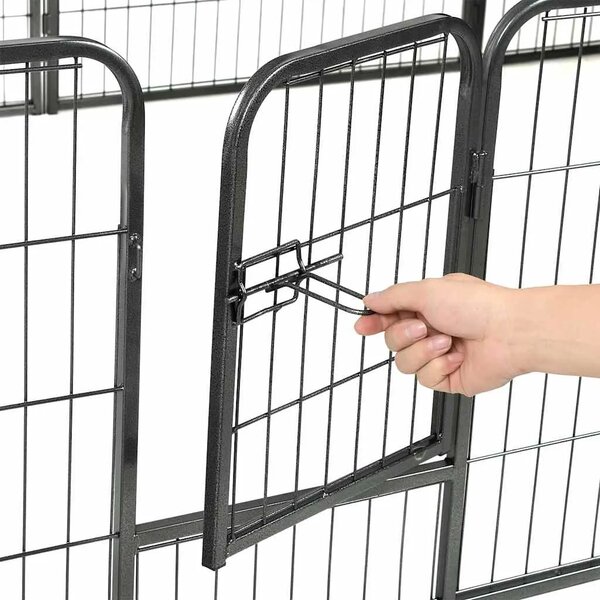 Ograda za pse s 12 ploča od čelika 80 x 60 cm crna - 60 x 80 cm 1 12 panela 60 x 80 cm