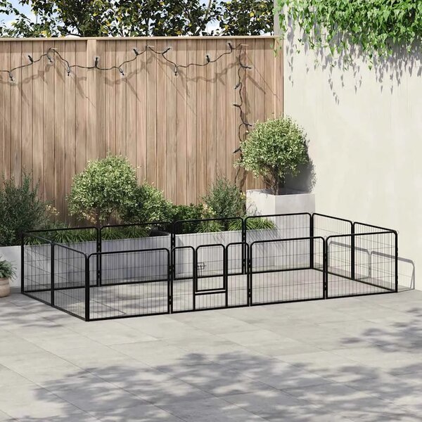 Ograda za pse s 12 ploča od čelika 80 x 60 cm crna - 60 x 80 cm 1 12 panela 60 x 80 cm