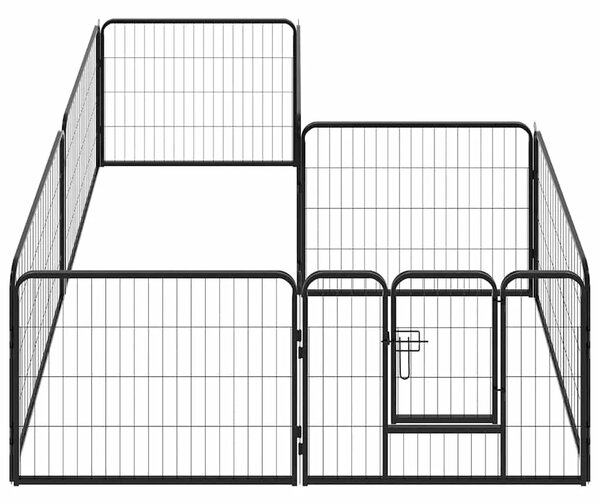 Ograda za pse s 8 ploča od čelika 60 x 80 cm crna - 60 x 80 cm 1 8 panela 60 x 80 cm