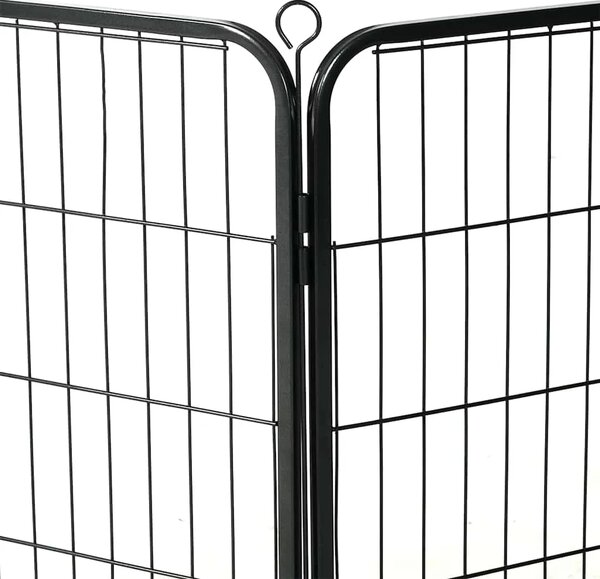 Ograda za pse s 12 ploča od čelika 80 x 60 cm crna - 60 x 80 cm 1 12 panela 60 x 80 cm